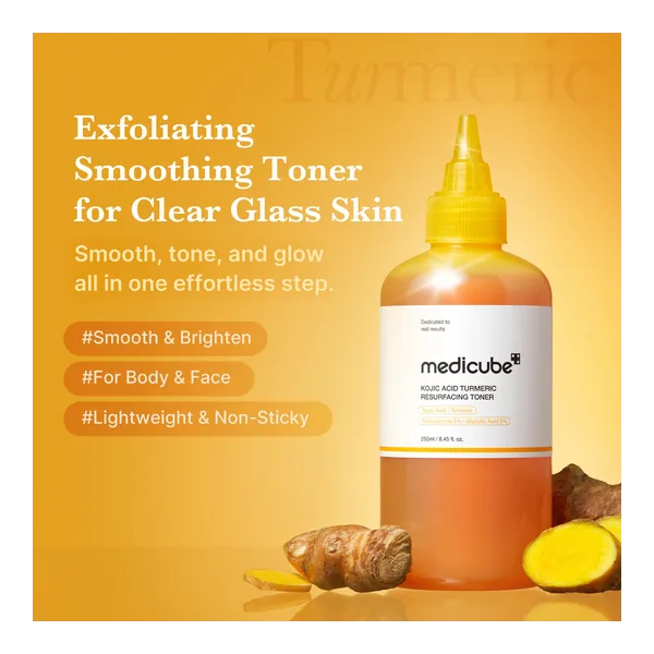 Kojic Acid Turmeric Resurfacing Toner 250ml — Medicube wholesale UAE